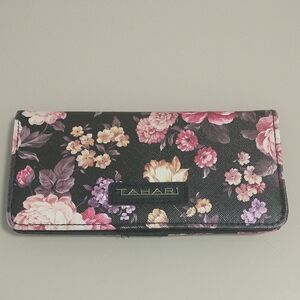 Tahari Black Floral Wallet Clutch